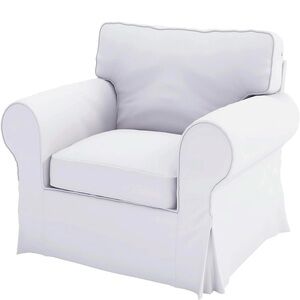 White Cotton Slipcover for IKEA UPPLAND Armchair